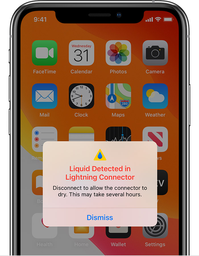 千家镇苹果手机维修分享iPhone 12 在充电时出现 “闪电接口检测到液体”的提示怎么办 